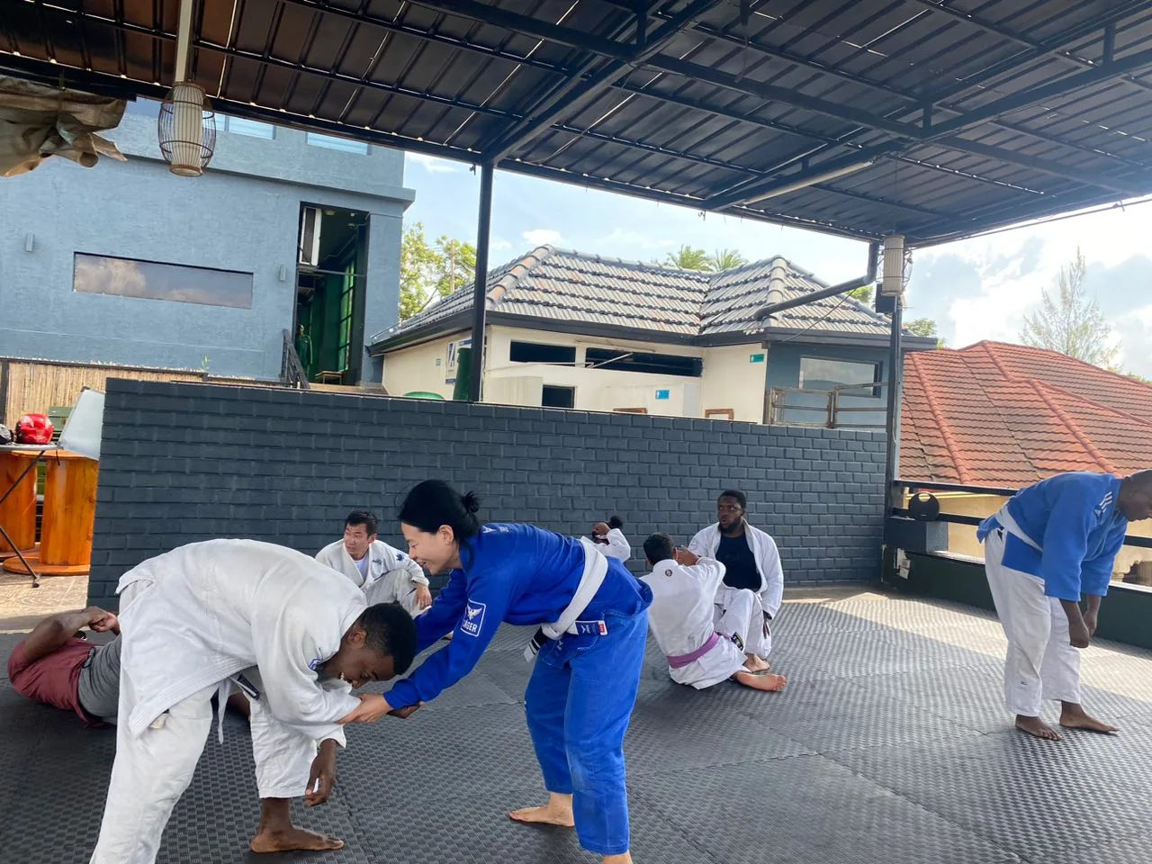 Open-air training at Kigali BJJ