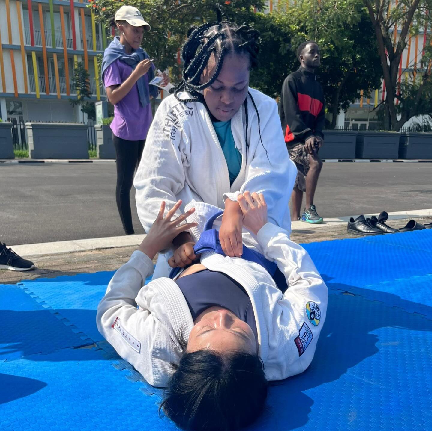 Ladies sparring at Car Free Day