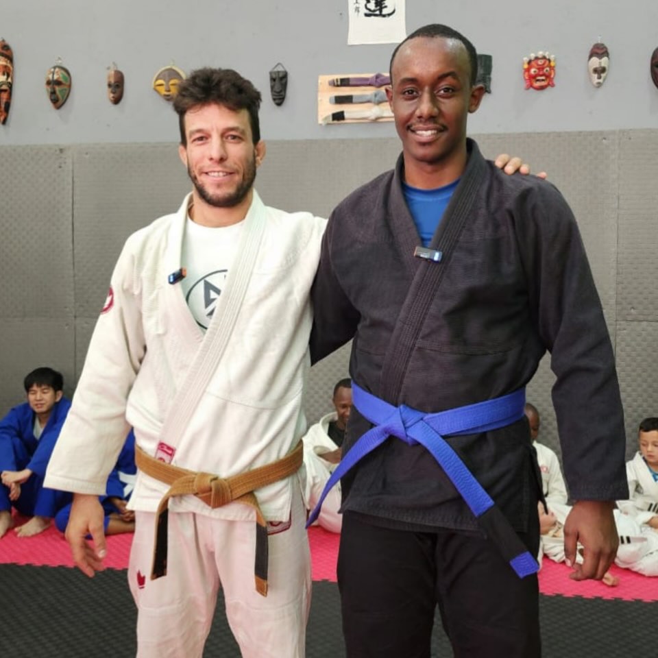 Alain promoted to blue belt