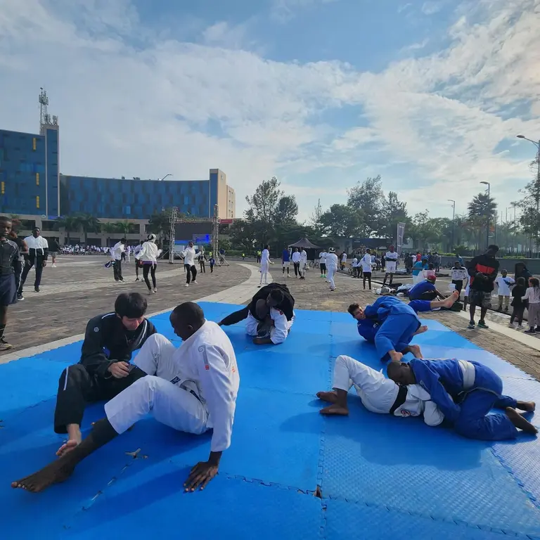 Kigali BJJ public demo on the mat